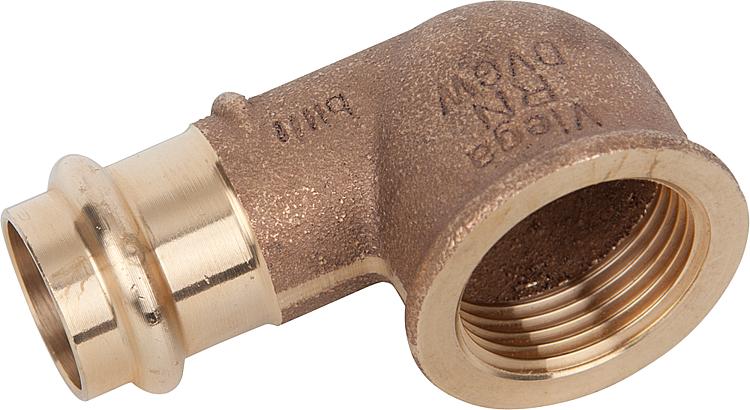 [CU] Kupfer-Pressfitting Übergangsbogen 90° mit IG /