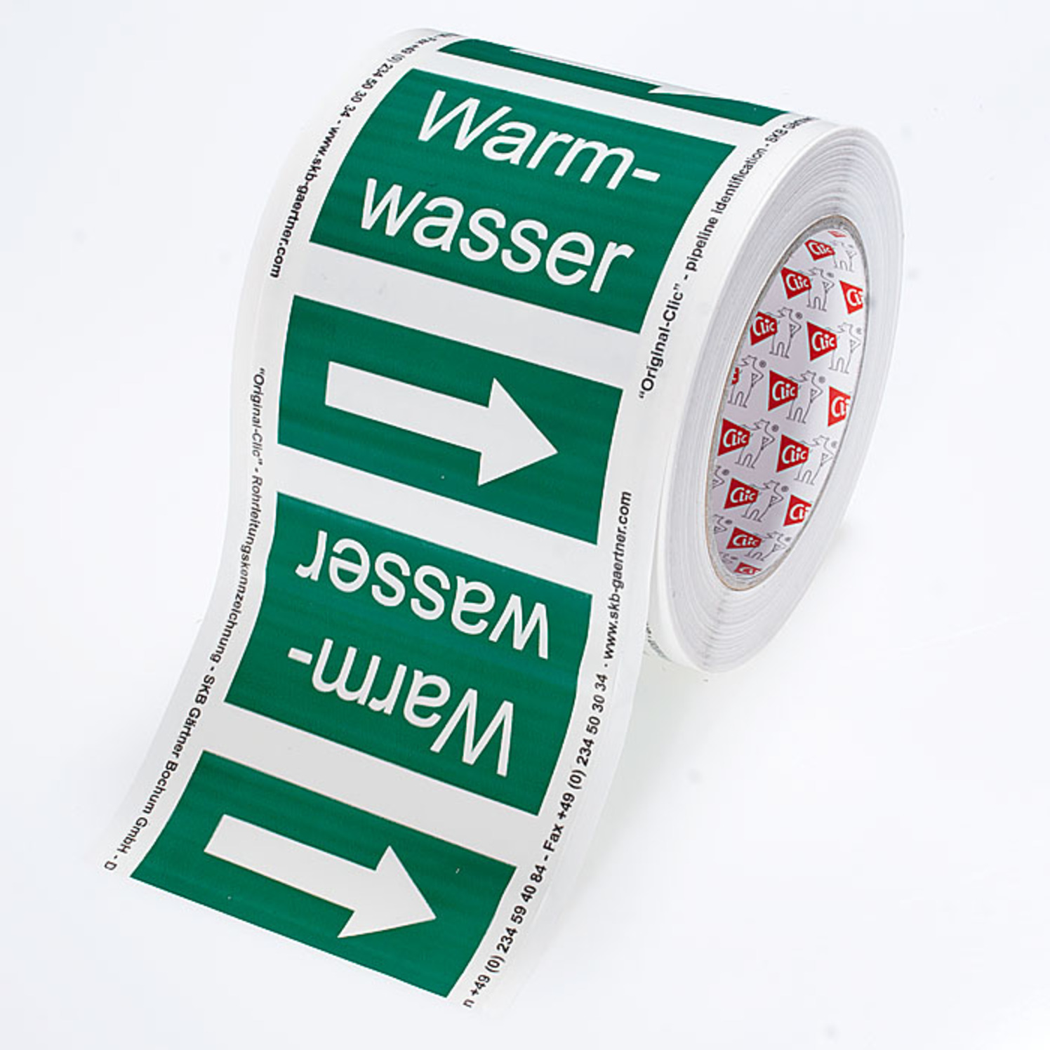 [SO] Kennzeichnungsband Warmwasser (Größe 7) /