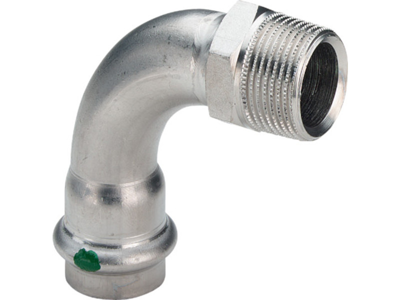 [INOX] Sanpress-Pressfitting Übergangsbogen 90° mit AG