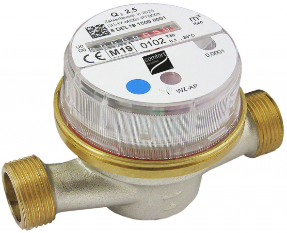 [WZ] Wohnungswasserzähler AP Q3 2,5m³/h AG x 110mm |KALT| /