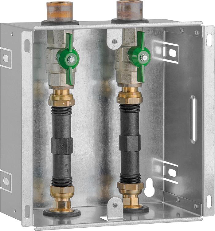 [WZ] UP-Einbaukasten für 110 mm Wasserzähler, Kugelhahn mit Flügelgriff /